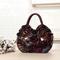 Damenhandtasche im Vintage-Stil mit Blumenstickereien – elegante blaue Tragetasche mit 3D-Rosendesign, geräumigem Innenraum und Reißverschluss – ideal für Freizeitausflüge und besondere Anlässe