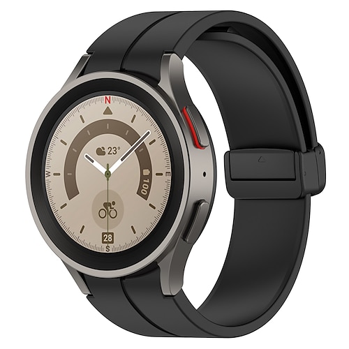 Uhrenarmband für Samsung Galaxy Watch 7/6/5/4 40/44mm, Watch 5 Pro 45mm, Watch 6 Classic 43/47mm, Watch 4 Classic 42/46mm Silikon Ersatz Gurt Magnetverschluss Schmetterlingsschnalle Frauen Männer Image