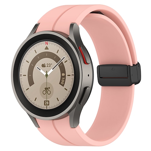 Uhrenarmband für Samsung Galaxy Watch 7/6/5/4 40/44mm, Watch 5 Pro 45mm, Watch 6 Classic 43/47mm, Watch 4 Classic 42/46mm Silikon Ersatz Gurt Magnetverschluss Schmetterlingsschnalle Frauen Männer Image