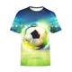 kinderkleidung Jungen World Cup T-Shirt Tee Fußball Kurzarm Baumwolle Kinder oben Casual Cool bezaubernd Sommer Dunkelgrün 2-12 Jahre
