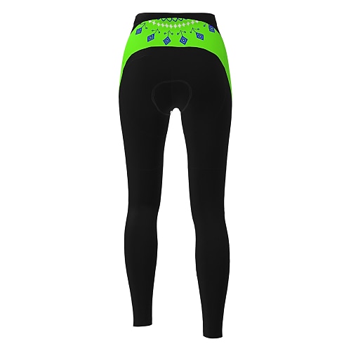 Damen Einfarbig Gemustert Fahrradhose Fahhrad Hosen Strumpfhosen Winter Mountainbike MTB Straßenradsport Sport 3D-Polster Schnelltrocknend tragbar Weich Schwarz Gelb Bekleidung Fahrradbekleidung
