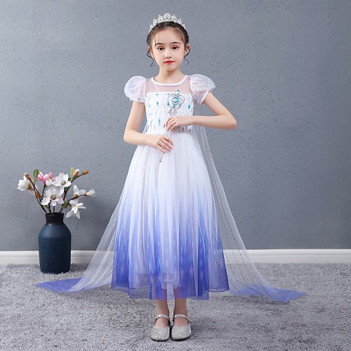 Buchwoche 2026 Prinzessin Elsa Kleid Blumenmädchenkleid A-Linien-Unterkleid Cosplay Urlaubskleid for Mädchen Kinder Weihnachten Karneval Maskerade Hochzeit Hochzeitsgast Image
