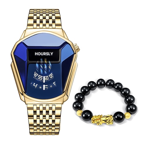 Luxus Herren Quarz Uhr Stunden Trend Coole Herren Handgelenkuhr Edelstahl Technologie Mode Quarz Handgelenk Uhr Valentinstag Geschenk für Männer Relogio Masculino Image