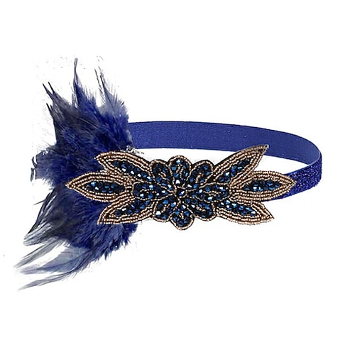 1920er Retro Vintage Flapper-Stirnband Der große Gatsby Pailletten Feder Kostüm Damen Halloween Karneval Maskerade Party Junggesellinnenabschiedsparty Erwachsene Weitere Accessoires Kopfbedeckung