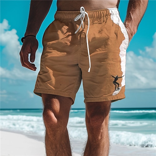 Surf Herren Resort 3D-bedruckte Boardshorts Badehose elastische Taille Kordelzug mit Mesh-Futter Aloha Hawaii-Stil Urlaub Strand S bis 3XL Image
