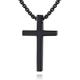 einfache Edelstahl Kreuz Anhänger Kette Halskette für Männer Frauen, 20-22 Zoll Gliederkette (schwarz: 1,20,7 Anhänger 20 Rolo Kette)