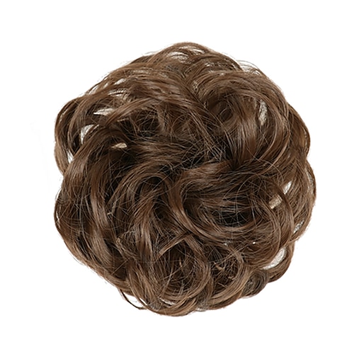 Unordentliches Brötchen Haarteil Haarknoten Haargummis Synthetik gewellter lockiger Chignon Pferdeschwanz Haarverlängerungen dicke Hochsteckfrisur Haarteile für Frauen Mädchen Kinder 1St Image