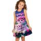 kinderkleidung Mädchen Kleid Graphic Blumen Katze Ärmellos Outdoor Casual Modisch Kuschelig Täglich Polyester Übers Knie Casual kleid A Linie Kleid Tank-Top Kleid Sommer Frühling 3-12 Jahre Hellgrün