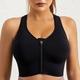 Damen Sport Bustier bh Mittlere Unterstützung Rückenfrei Zip Feste Farbe Weiß Schwarz Yoga Fitness Fitnesstraining BH-Oberteil Sport Sportkleidung Atmungsaktiv Rasche Trocknung Komfortabel elastisch