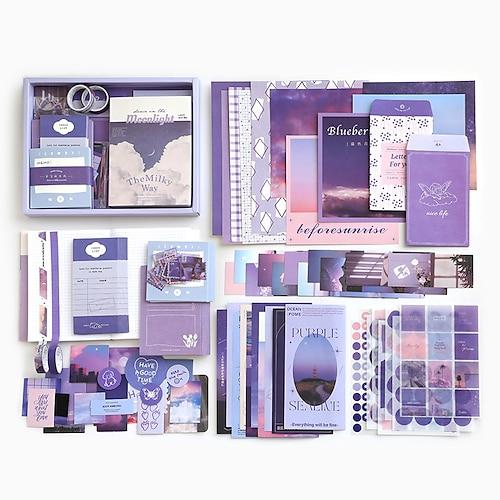 348-teiliges Scrapbook-Set, ästhetisches Scrapbooking/Journaling-Kunstset für Bullet Journal, A6-Raster-Notizbuch, Schreibwaren, Washi-Papier, DIY-Scrapbook-Zubehör, Geschenk für Kinder, Mädchen,