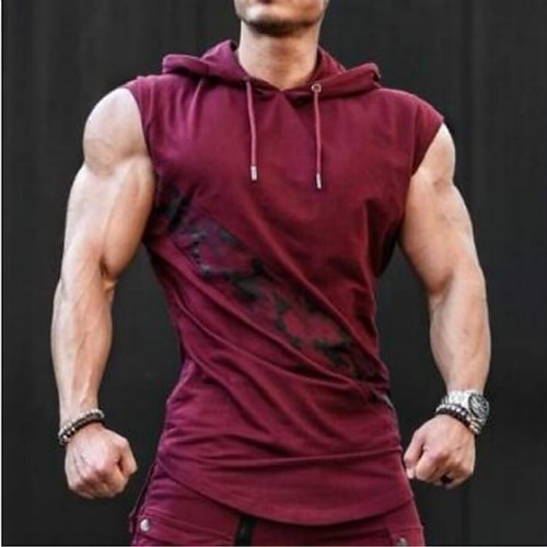 Herren Lauf-Tanktop Workout-Tanktop Ärmellos T-Shirt Sportlich Sommer Frühling Herbst Grafik Spandex Schnelltrocknend Weich Feuchtigkeitsableitend Atmungsaktiv Aktives Training Gehen Joggen Image