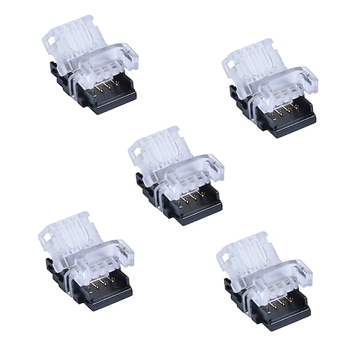 5pcs 4bin 10mm nicht wasserdichtes flexibles Streifenlicht Nilpferdschnalle 5050 RGB LED-Lichtleiste Schnellanschluss Einfach zu installierender Kabel- und Streifenlichtanschluss DC5-36V Image