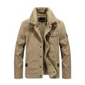 Herren Fleecejacke Cargojacke Sherpa-Jacke Outdoor Freizeitskleidung Warm Herbst Winter Glatt Modisch Strassenmode Kargen Standard Khaki Armeegrün Dunkelblau Jacken