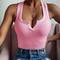 Damen Camisole Tank Top Schwarz Weiß Gelb Einfarbig Ärmellos Party Sport Streetwear Lässig Sexy V-Ausschnitt Reguläre S