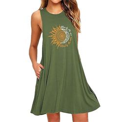 Damen Loungewear Nachthemd in Übergröße Nachthemdkleid Blume Basic Casual Komfort Zuhause Täglich Urlaub Baumwolle Atmungsaktiv Rundhalsausschnitt Ärmellos Tasche Sommer Frühling Home Outfits