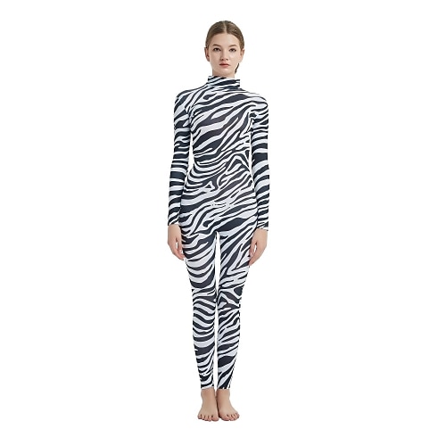 Gemusterte Zentai-Anzüge Cosplay Kostüm Catsuit Zebra Karnevalskostüm Ganzkörperanzug Herren Damen Sex Sexy Kostüm Tierpelz Muster Zebra Elasthan Lycra Elastisch Kostüm für Halloween Karneval Neujahr