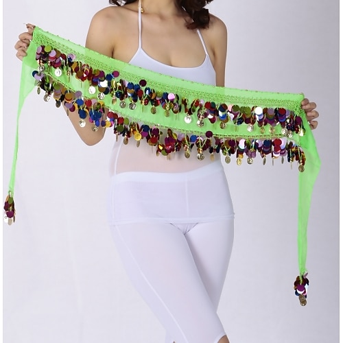 Bauchtanz Bauchtanz Hüft-Schals Damen Leistung Chiffon Pailetten Hüfttuch Image
