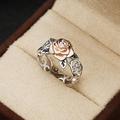 14 Karat Roségold-Blumenring Europäischer und amerikanischer Vintage-Verlobungsring aus 925er Silber