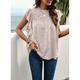 Damen Boho-Shirt Designer-Shirt Graphic Blume Casual Festtage Elegante Tunika Ärmellos Schwarz Kurzarm Tropisch Täglich Boho Stehkragen Sommer Frühling Sommer