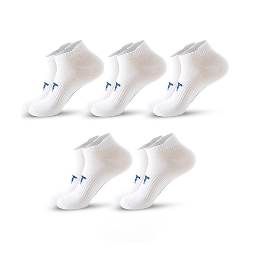 Herren 5 Paare Socken Ankle Socken Sportsocken Niedrig geschnittene Socken Schwarz Weiß Farbe Glatt Casual Täglich Grundlegend Mittel Sommer Frühling Herbst Stilvoll Traditionell-Klassisch Image