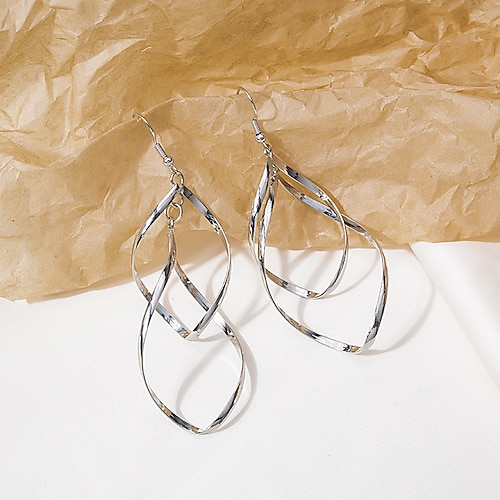 1 Paar Ohrstecker Tropfen-Ohrringe For Damen Geburtstag Geschenk Verabredung Aleación Tropfen Mode Ein Blütenblatt Image