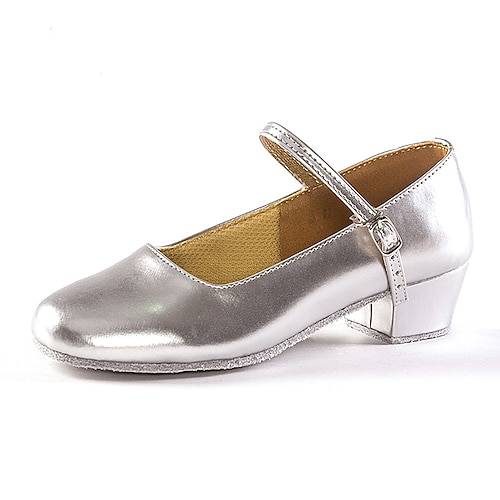 Mädchen Schuhe für modern Dance Leistung Absätze Starke Ferse Silber Schwarz Rot Image