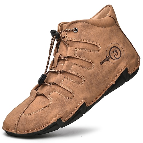 Herren Stiefel Freizeitschuhe für Herren Übergrössen Handgefertigte Schuhe Komfort Schuhe Geschäftlich Klassisch Brautkleider schlicht Outdoor Täglich Leder Schweineleder warm halten Rutschfest