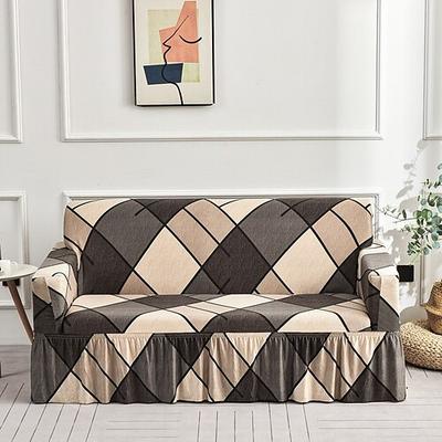 Blumenbedruckter Sofabezug, Stretch-Schonbezüge mit Rock, weicher, langlebiger Sofabezug, 1 Stück Spandex-Stoff, waschbarer Möbelschutz, passend für Sesselsitz/Loveseat/Sofa/XL-Sofa/L-förmiges Sofa Image