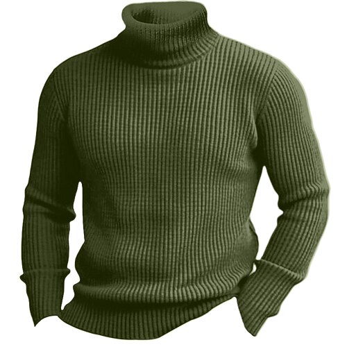 Weihnachtspullover, Herrenpullover, Pullover, Strickpullover, Rippstrick, normal, schlicht, Rollkragen, warm halten, modern, zeitgenössisch, Alltagskleidung, Ausgehen, Kleidung, Herbst, Winter, Schwarzwein Image