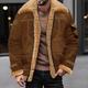 Herren Wintermantel Winterjacke Shearling-Mantel Sherpa-Jacke Outdoor Freizeitskleidung Warm Herbst Winter Glatt Modisch Strassenmode Kargen Standard Schwarz Wein Braun Khaki Kaffee Jacken