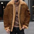 Herren Wintermantel Winterjacke Shearling-Mantel Sherpa-Jacke Outdoor Freizeitskleidung Warm Herbst Winter Glatt Modisch Strassenmode Kargen Standard Schwarz Wein Braun Khaki Kaffee Jacken