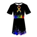 Pride-Parade LGBT-Stolz Schwulenstolz Regenbogenfahne Kleid Zeichentrick Manga Anime Harajuku Grafik Kawaii Kleid Für Damen Erwachsene 3D-Druck