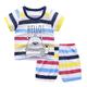 2 Stück Baby Jungen T-Shirt Shorts Outfit Graphic Kurzarm Baumwolle Set Outdoor Modisch Sommer Frühling 1-3 Jahre alt Gestreifte Kurzarmschnalle Kurzer Satz Bananen kurzes grünes Auto