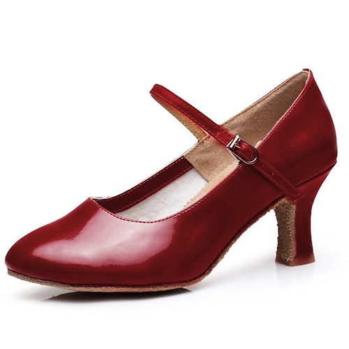 goldene lateinamerikanische Tanzschuhe für Damen – Ballsaal-Absätze im Mary-Jane-Stil mit Wildledersohle für Salsa und Auftritte Image