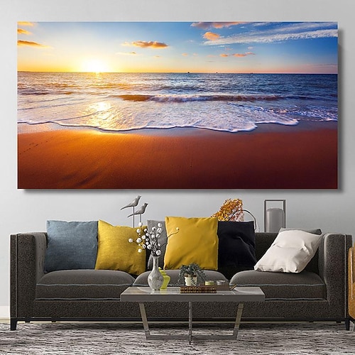 natürliche moderne seelandschaft wandbilder landschaft strand meer ozean leinwand malerei wandkunst poster für wohnzimmer dekor cuadros Image