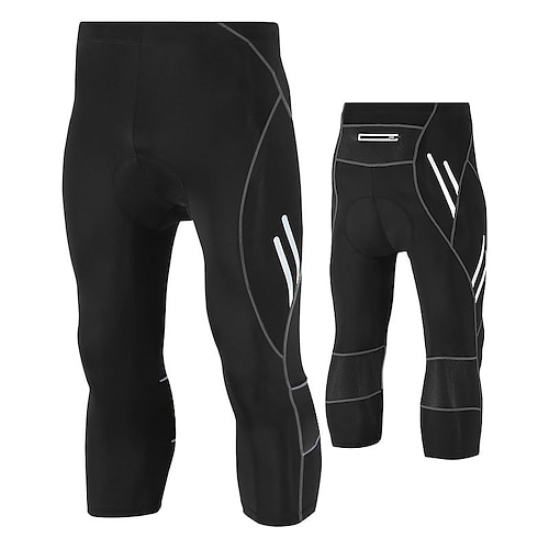 TRYSIL Herren Einfarbig Radsport-Radhose: 3/4 Fahrradhose Fahhrad Hosen Mountainbike MTB Straßenradsport Sport Bequem Atmungsaktiv Schwarz Blau Bekleidung Fahrradbekleidung