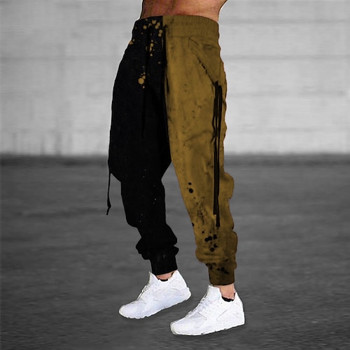 Herren Jogginghose Trainingshose Jogginghose Jogger Hose Hosen Kordelzug Elastische Taille Schleife Grafik-Drucke Komfort Atmungsaktiv Sports Outdoor Casual Täglich Baumwollmischung Frottee Image
