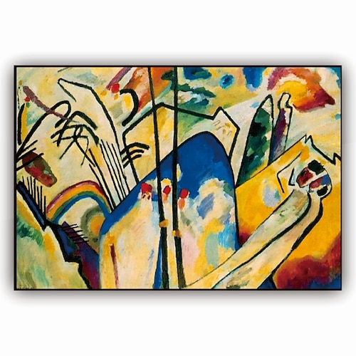 Handgefertigtes handgemaltes Ölgemälde Wandkunst Wassily Kandinsky abstrakte Schnitzerei Malerei Heimdekoration Dekor gerollte Leinwand kein Rahmen ungedehnt Image