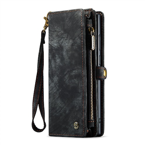 Handy Hülle Handyhüllen Für Samsung Galaxy S23 S22 S21 FE S21 Ultra Plus A14 A54 A53 A13 S20 A12 Brieftaschenhülle Mit Ständer Vollschutz Staubdicht Einfarbig PU-Leder Image