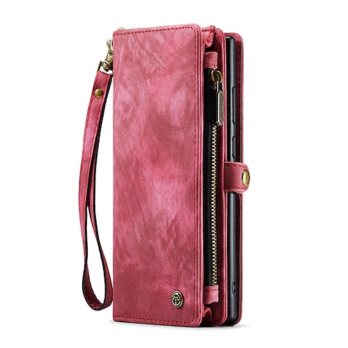 Handy Hülle Handyhüllen Für Samsung Galaxy S23 S22 S21 FE S21 Ultra Plus A14 A54 A53 A13 S20 A12 Brieftaschenhülle Mit Ständer Vollschutz Staubdicht Einfarbig PU-Leder Image