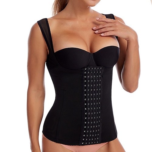 Taillentrainer-Korsetts für Frauen, Shapewear, Bauchkontrolle, Push-up, vorne eng, Büro, Yoga, Laufen, Fitnessstudio, Sport, atmungsaktiv, bequem, reine Farbe, Hakenamp;Augen-Home-Outfits Image