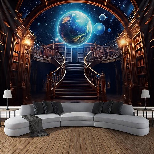 Fantasy-Planetarium-Hängeteppich, Wandkunst, großer Wandteppich, Wanddekoration, Fotografie, Hintergrund, Decke, Vorhang, Zuhause, Schlafzimmer, Wohnzimmer, Dekoration Wandtuch XXL Natur Image