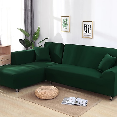 Burgunderroter Stretch-Sofabezug, Schonbezug, elastische Sofagarnitur, Sessel, Loveseat, 4- oder 4- oder 3-Sitzer, L-Form, grau, massiv, weich, strapazierfähig, waschbar Image