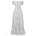Mittelalterlich Renaissance Cocktailkleid Bauernlook Nachthemd irisch Puffärmel / Ballon Pirat Wikinger Outlander Schulterfrei Gerüscht Kostüm Damen Keltisch Seeräuber Fantasie Maskerade Urlaub Party