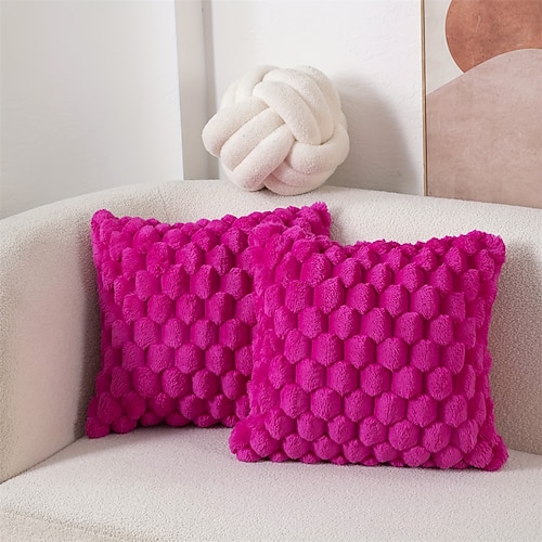 1 Stück Ananas-Gitter-Schildkrötenmuster, 3D-Kissenbezug aus weichem Plüsch, cremeweiß, mehrfarbig, geeignet für Wohnzimmer, Sofa, Schlafzimmer, Heimdekoration, Raumdekoration Image