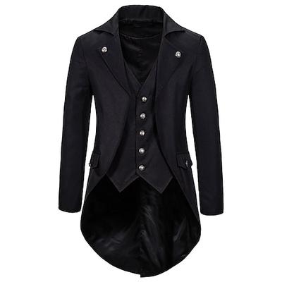 Punk Gothic Mittelalterlich Steampunk Mantel Smoking Trenchcoat Ren Faire Vampir Herren Steampunk Halloween Karneval Maskerade Veranstaltung / Fest Erwachsene Mantel Image