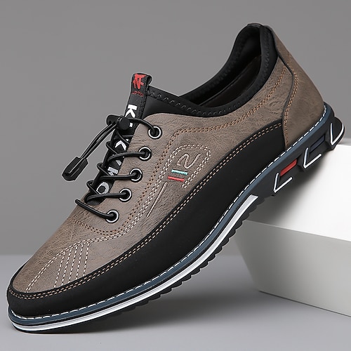 braune Freizeit-Sneaker für Herren mit Schnürung – bequeme, rutschfeste Laufschuhe für tägliche Outdoor-Aktivitäten Image