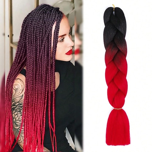 Erweiterung Jumbo Box Zöpfe Synthetische Haare Geflochtenes Haar 5er Pack 3 Pack 1 Packung Image