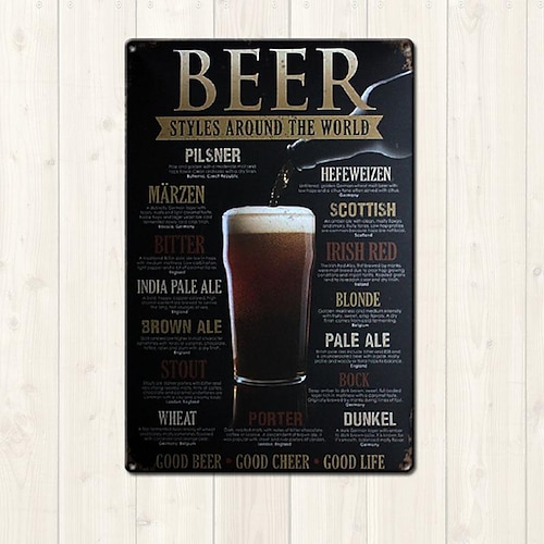 1 Stück Retro-Metall-Blechschild, Bier-Blechschild, Vintage-Bar, Club-Schilder, Wanddekoration, Gemälde, Wandbehang für Heimdekoration, Wandkunst, Metall-Blechschild, 20 x 30 cm/8'' x 12'' Image