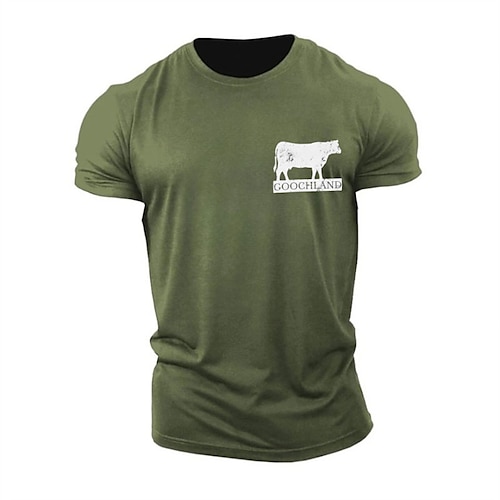 Herren Goochland Kuh Grafik Kurzarm T-Shirt Ländlicher Lebensstil Tee Image